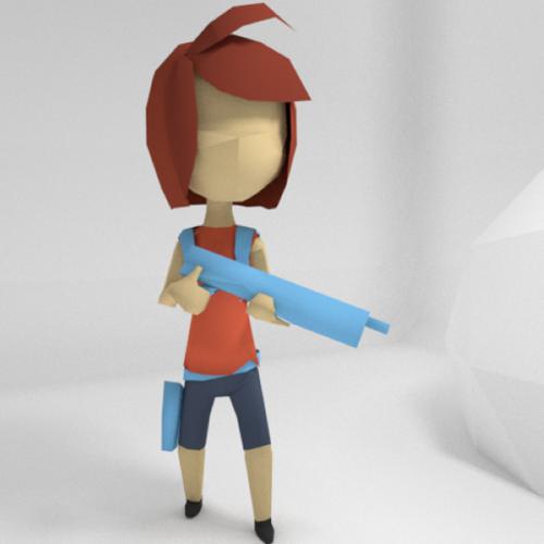 Low poly girl preview image